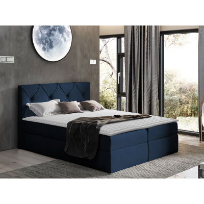 Americká jednolôžková posteľ 120x200 LITZY 1 - modrá + topper ZDARMA