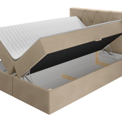Americká jednolôžková posteľ 120x200 LITZY 1 - khaki + topper ZDARMA