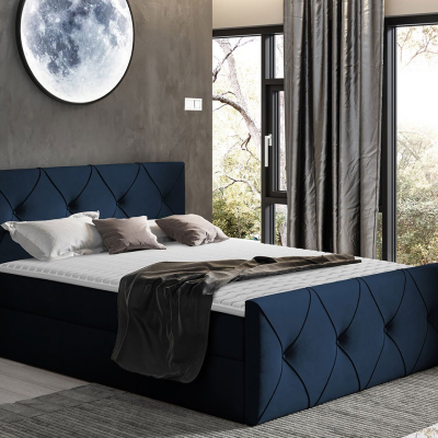Kontinentálna jednolôžková posteľ 120x200 LITZY 2 - modrá + topper ZDARMA