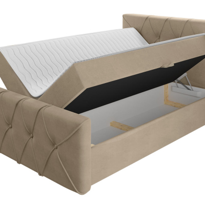 Kontinentálna jednolôžková posteľ 120x200 LITZY 2 - béžová + topper ZDARMA