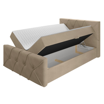 Kontinentálna jednolôžková posteľ 120x200 LITZY 2 - ružová + topper ZDARMA