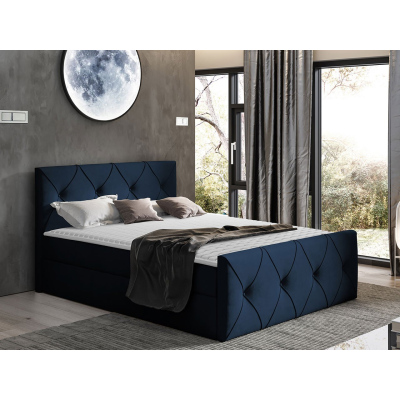 Kontinentálna manželská posteľ 180x200 LITZY 2 - modrá + topper ZDARMA