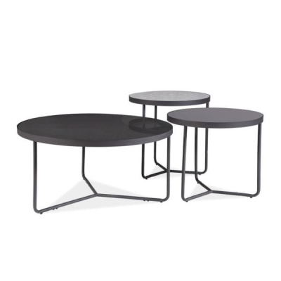 Set konferenčných stolíkov MIKKO - šedý / čierny