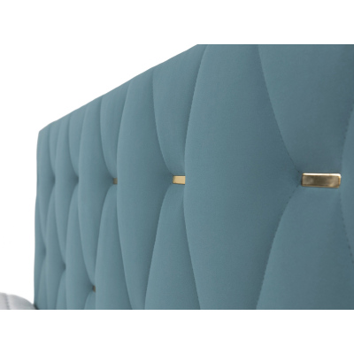 Boxspringová dvojlôžková posteľ 160x200 LUELA - modrá + topper ZDARMA
