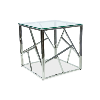 Dizajnový odkladací stolík PIM 1 - transparentný / strieborný