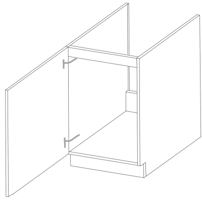 Dolná drezová skrinka LAJLA - šírka 50 cm, šedá / biela