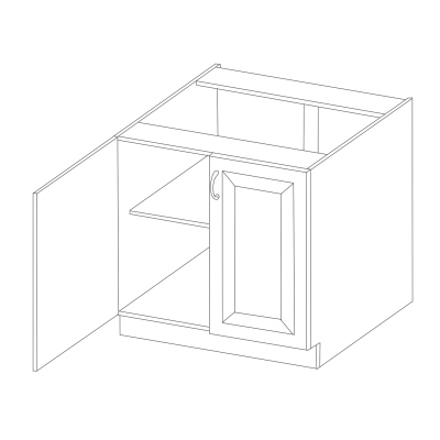 Dolná dvojdverová skrinka LAJLA - šírka 80 cm, biela