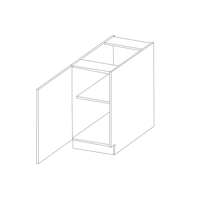 Dolná jednodverová skrinka LAJLA - šírka 40 cm, šedá / biela