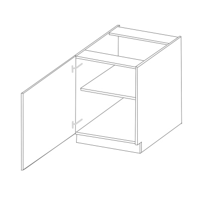 Dolná jednodverová skrinka LAJLA - šírka 60 cm, šedá / biela