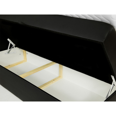 Hotelová manželská posteľ 180x200 LUPE - čierna eko koža + topper ZDARMA