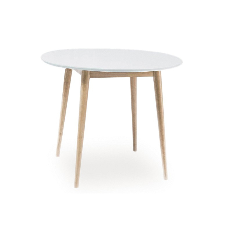 Malý jedálenský stôl ZBIGNIEW - biely / bielený dub