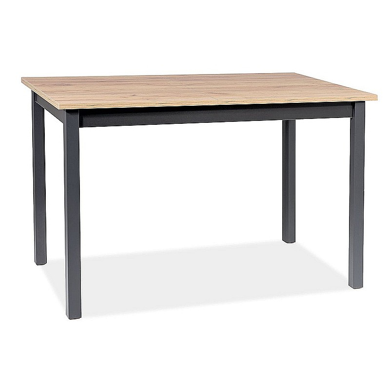 Rozkladací jedálenský stôl STEFAN - 125x75, dub artisan / čierny