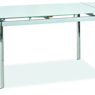 Rozkladací jedálenský stôl IGNACY - 120x80, biely / chróm