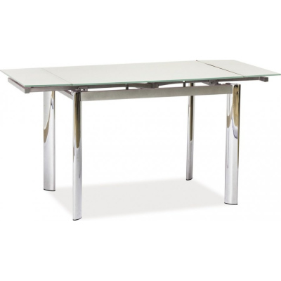 Rozkladací jedálenský stôl KAMIL - 100x70, biely / chróm