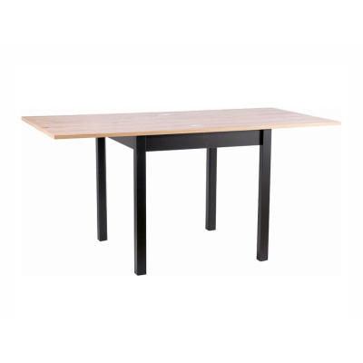 Rozkladací jedálenský stôl HELMUT - 80x80, dub artisan / čierny