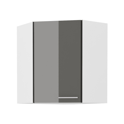 Horná rohová skrinka LAJLA - 60x60 cm, šedá / biela