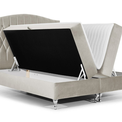 Kontinentálna manželská posteľ 140x200 SALOMON - béžová + topper ZDARMA