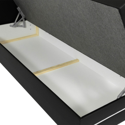 Boxspringová manželská posteľ 160x200 MARIELA - biela ekokoža + topper a LED osvetlenie ZDARMA