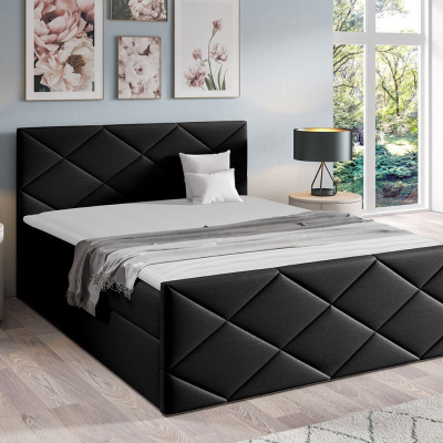 Kontinentálna manželská posteľ 180x200 MATIA - čierna + topper ZDARMA