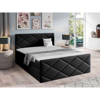 Kontinentálna manželská posteľ 180x200 MATIA - čierna + topper ZDARMA