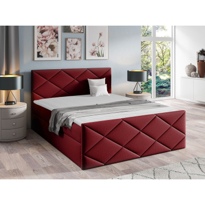 Kontinentálna manželská posteľ 180x200 MATIA - červená + topper ZDARMA