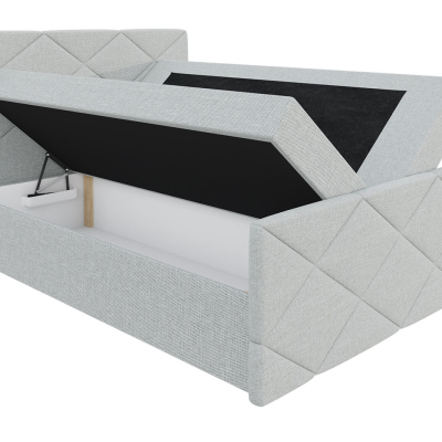 Kontinentálna manželská posteľ 160x200 MATIA - biela ekokoža + topper ZDARMA