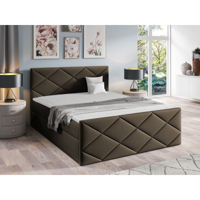 Kontinentálna jednolôžková posteľ 120x200 MATIA - hnedá 2 + topper ZDARMA