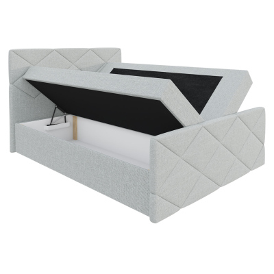 Kontinentálna jednolôžková posteľ 120x200 MATIA - šedá + topper ZDARMA