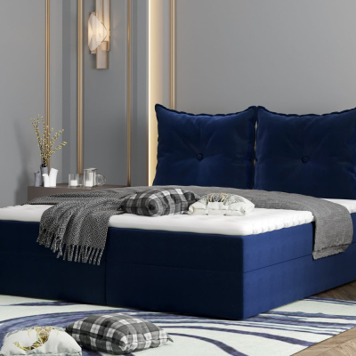 Boxspringová posteľ PINELOPI - 140x200, modrá