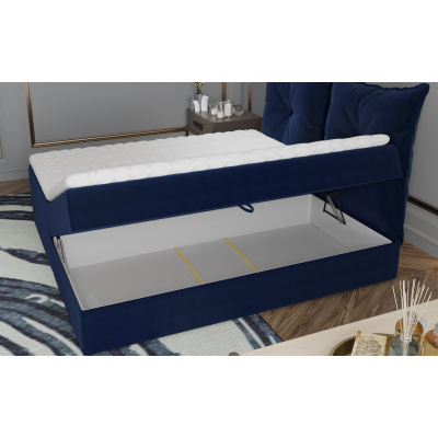 Boxspringová posteľ PINELOPI - 140x200, tmavo modrá