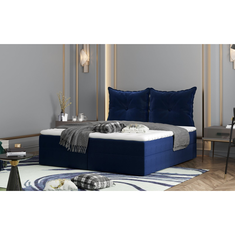 Boxspringová posteľ PINELOPI - 180x200, modrá