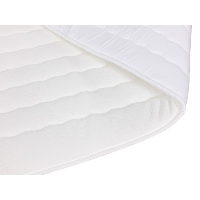 Americká manželská posteľ 180x200 MERCHE - biela ekokoža + topper ZDARMA