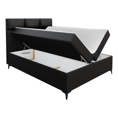 Americká manželská posteľ 140x200 MERCHE - béžová ekokoža + topper ZDARMA