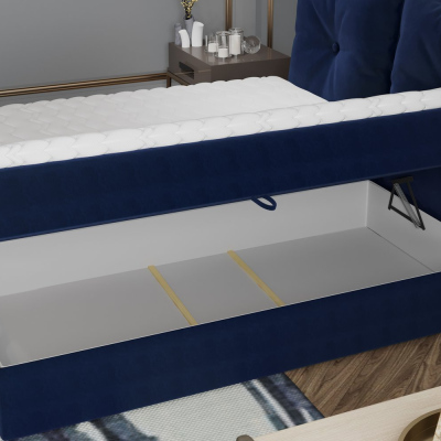 Boxspringová posteľ PINELOPI - 200x200, tmavo modrá