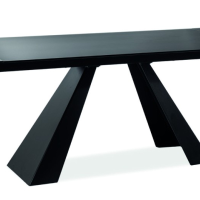 Rozkladací jedálenský stôl GEDEON 2 - 120x80, matný čierny