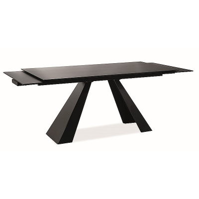 Rozkladací jedálenský stôl GEDEON 2 - 120x80, matný čierny