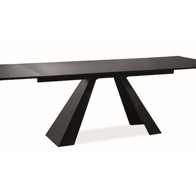 Rozkladací jedálenský stôl GEDEON 2 - 160x90, matný čierny