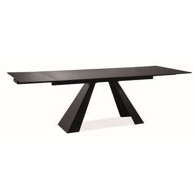 Rozkladací jedálenský stôl GEDEON 2 - 160x90, matný čierny