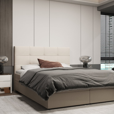 Dizajnová posteľ MALIKA - 140x200, béžová