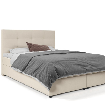Dizajnová posteľ MALIKA - 140x200, tmavo béžová