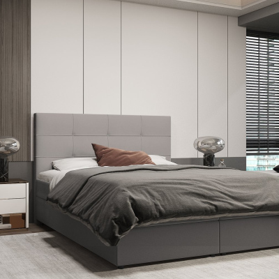 Dizajnová posteľ MALIKA - 200x200, tmavo béžová