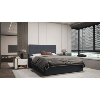 Dizajnová posteľ MALIKA - 140x200, tmavo šedá