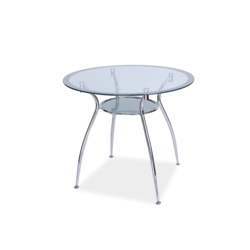 Okrúhly jedálenský stôl ATREY - transparentný / chróm