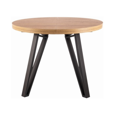 Rozkladací jedálenský stôl HILARY - dub artisan / čierny