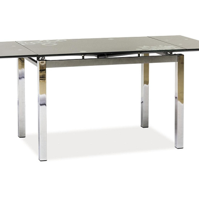 Rozkladací jedálenský stôl IZYDOR - 110x74, šedý / chróm