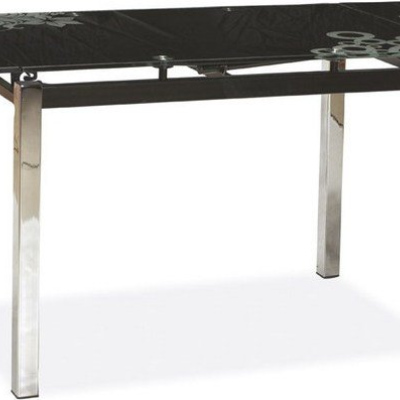 Rozkladací jedálenský stôl IZYDOR - 110x74, čierny / chróm