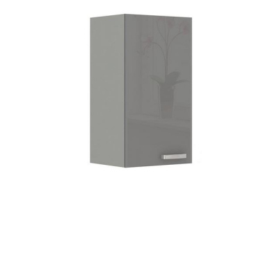 Paneláková kuchyňa 180/180 cm GENJI 3 - lesklá biela / šedá + LED osvetlenie ZDARMA