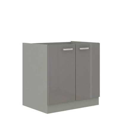 Paneláková kuchyňa 180/180 cm GENJI 3 - lesklá biela / šedá + pracovná doska ZDARMA