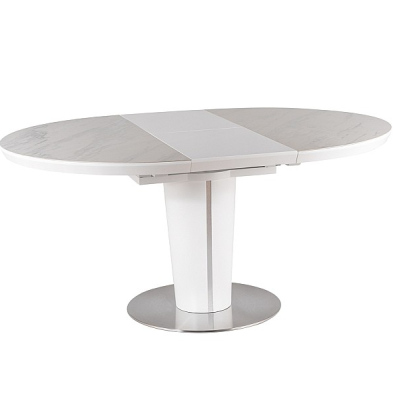 Rozkladací jedálenský stôl ORLAN 2 - biely mramor / matný biely