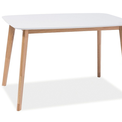 Jedálenský stôl RYSZARD - 120x75, biely / dub